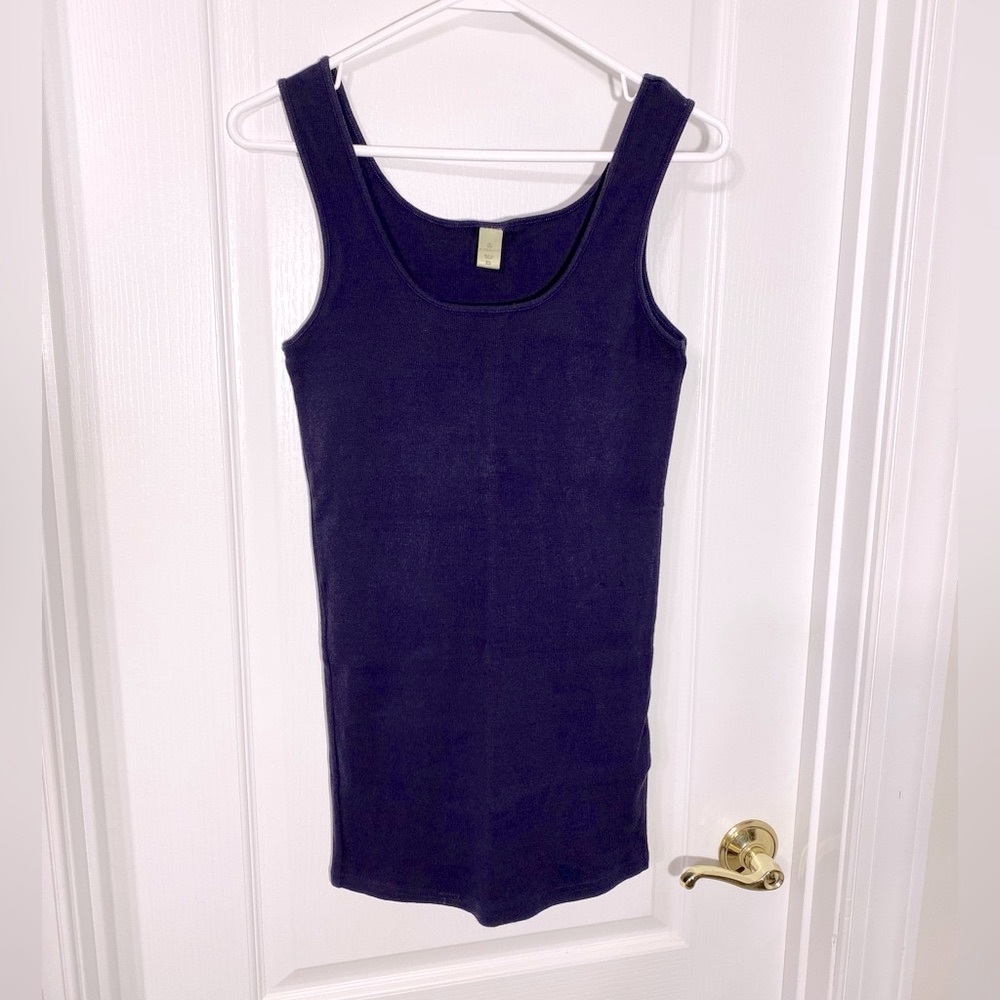NEW Alternative Apparel Ribbed Knit Tank Top Navy Blue Stretch Cotton XL
